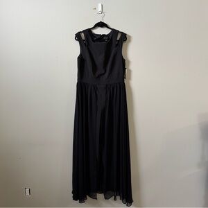Ignite Evenings (NWT) women’s black jumpsuit with flowy black overlayer skirt